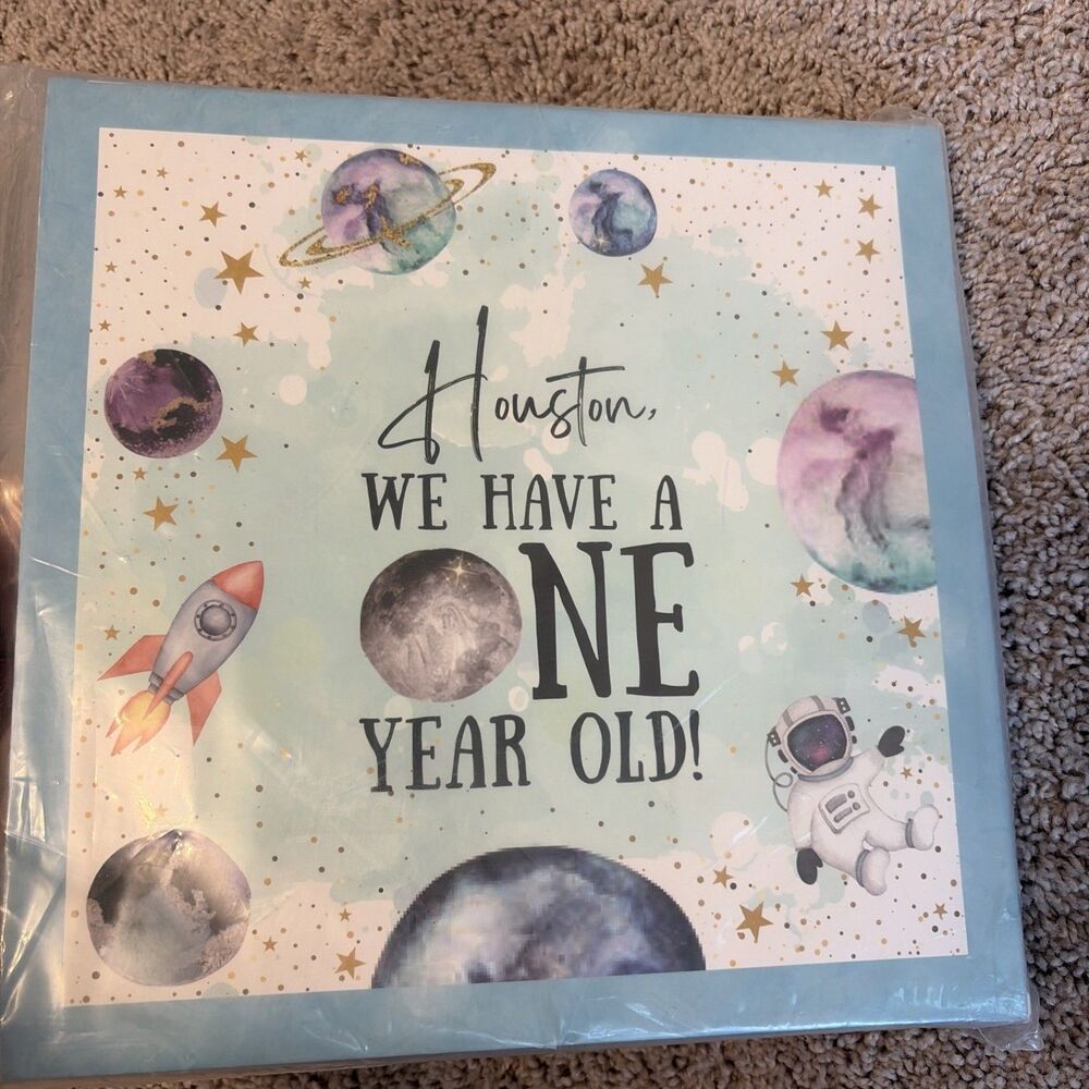 Outer Space 1st Birthday Decorations Houston We Have a One Year Old Banner Kit